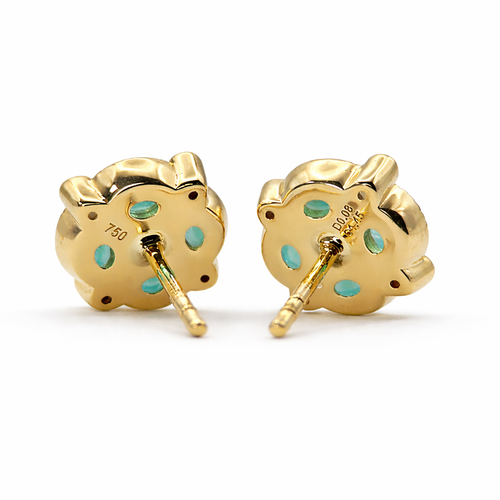 Emerald Rugby Earrings