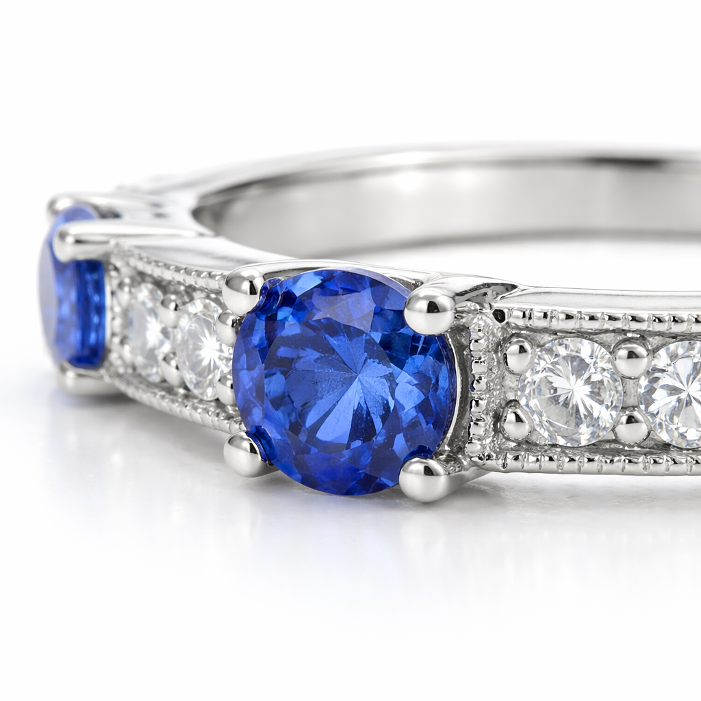 Natural Sapphire Quartet Stacking Ring