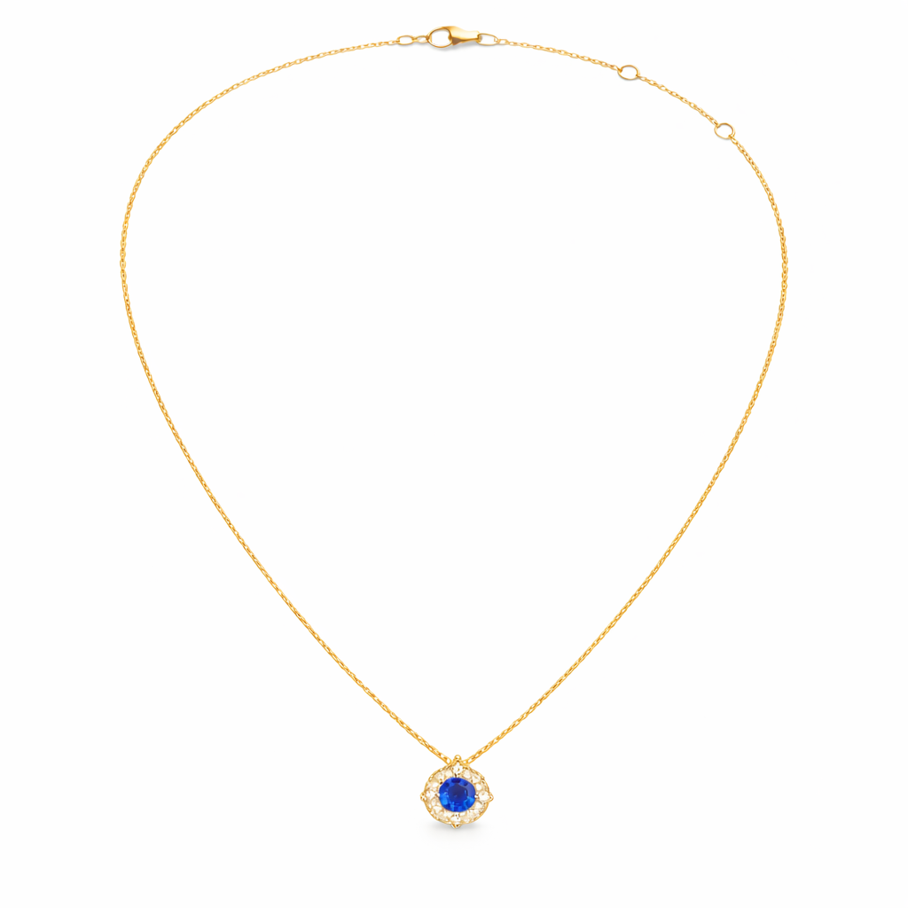 Natural Sapphire Clover Pendant