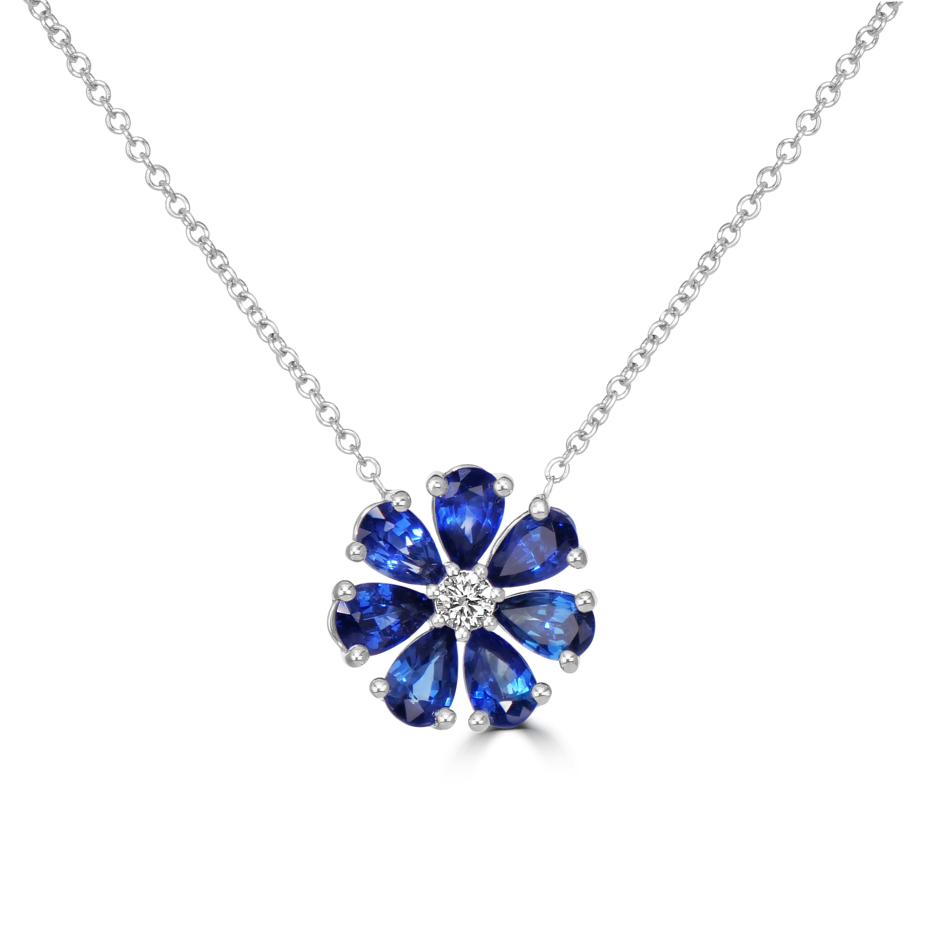Natural Sapphire Flower Necklace