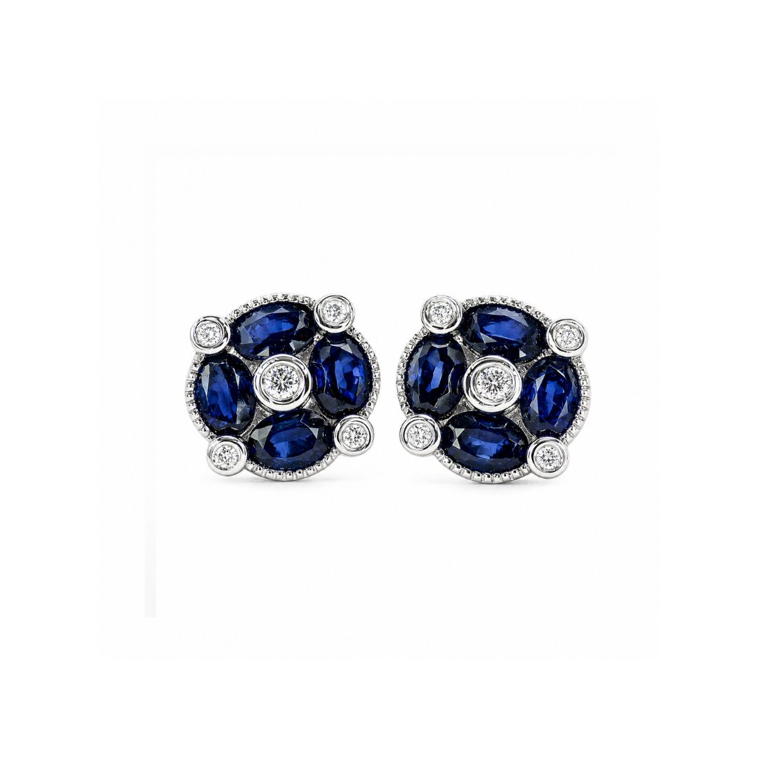 Sapphire Rugby Earrings