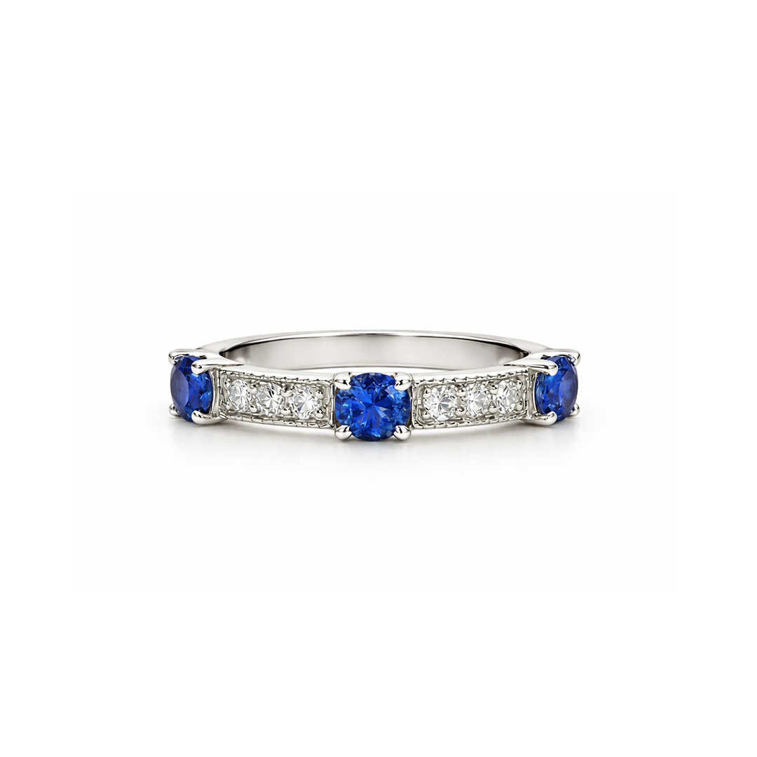 Natural Sapphire Quartet Stacking Ring