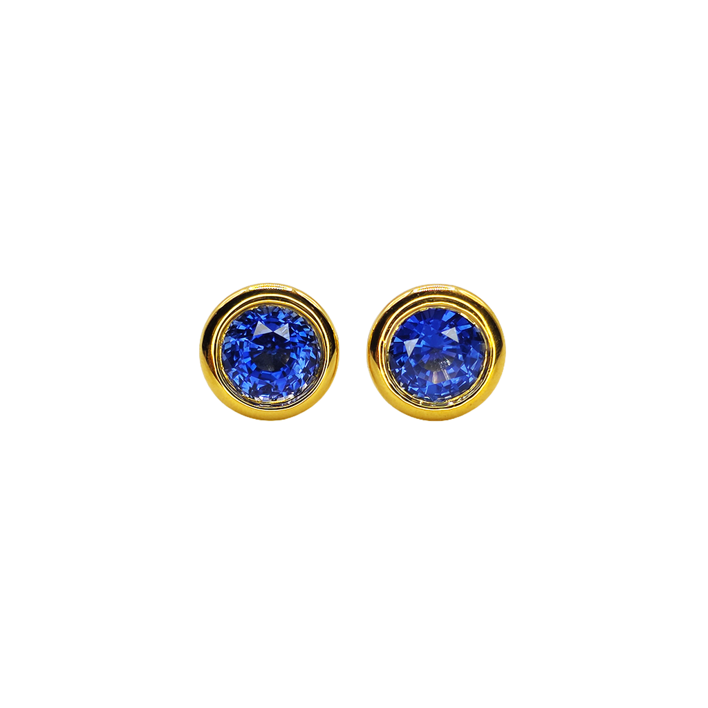 Natural Sapphire Bezel Earrings