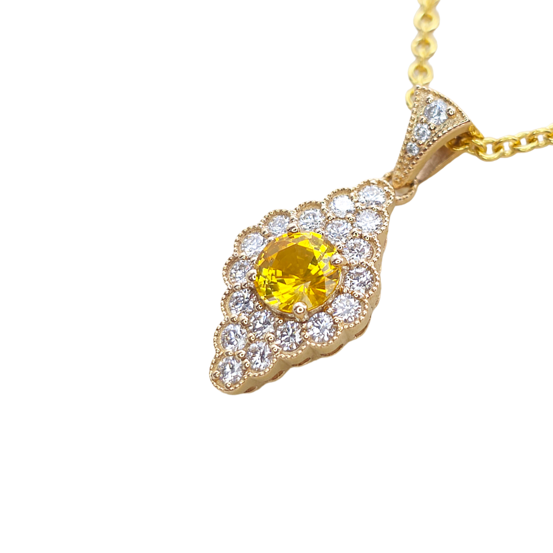 Natural Sapphire Double Clover Pendant