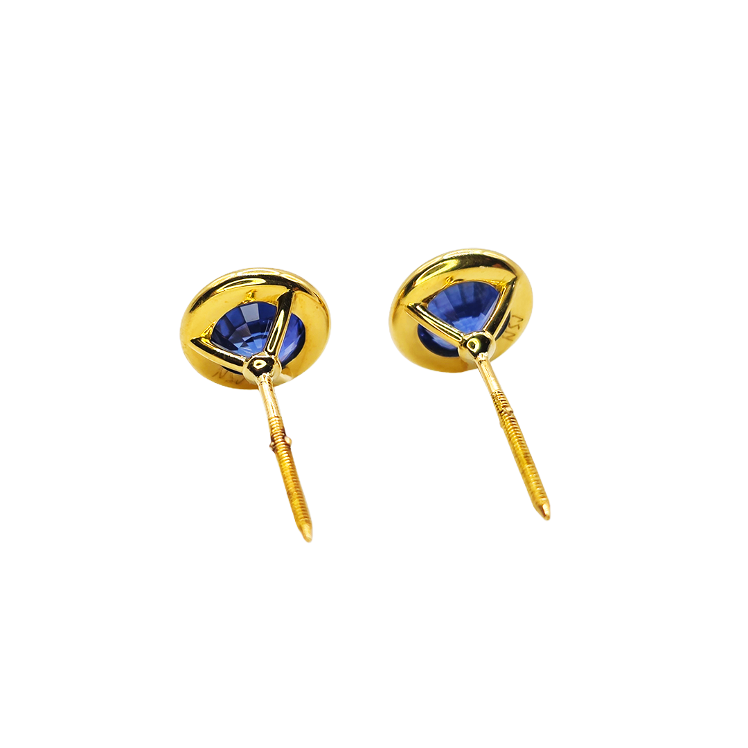 Natural Sapphire Bezel Earrings