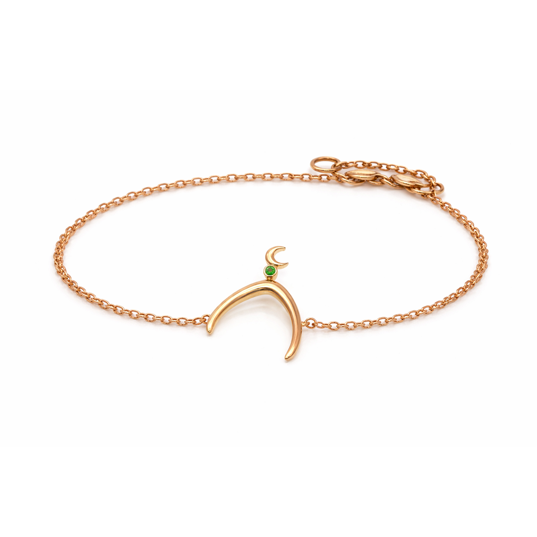 Natural Tsavorite Moon Bracelet