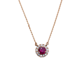 Natural Ruby Halo Necklace