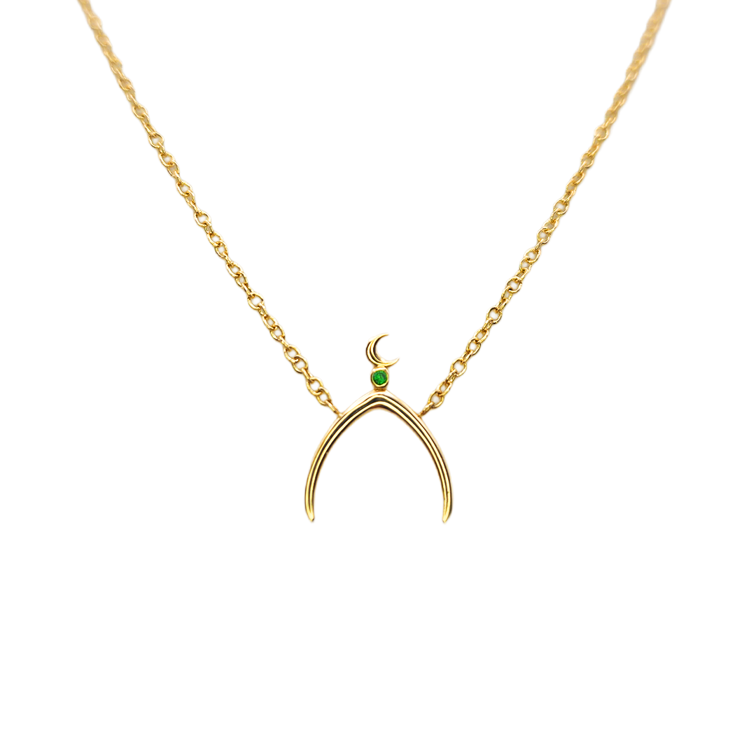 Natural Tsavorite Moon Necklace