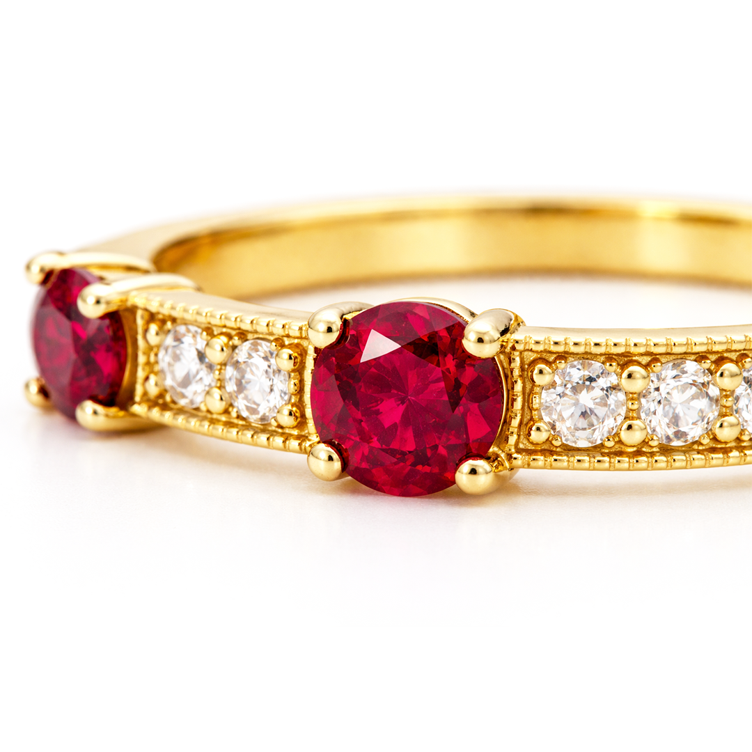 Natural Ruby Quartet Stacking Ring