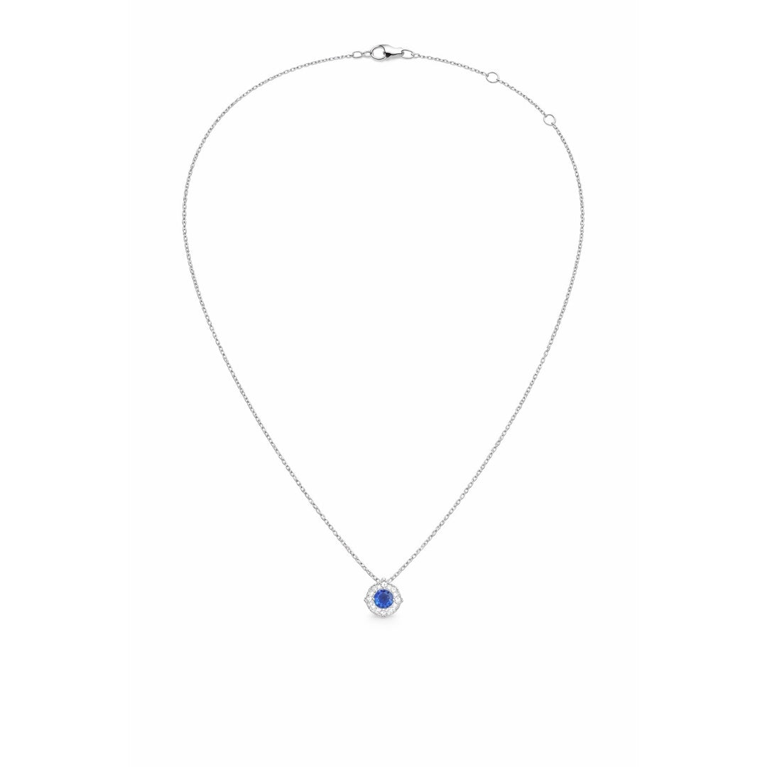 Natural Sapphire Clover Pendant