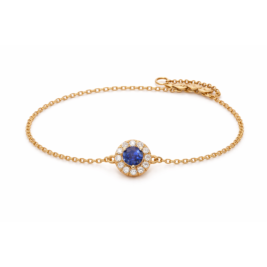 Natural Sapphire Halo Bracelet