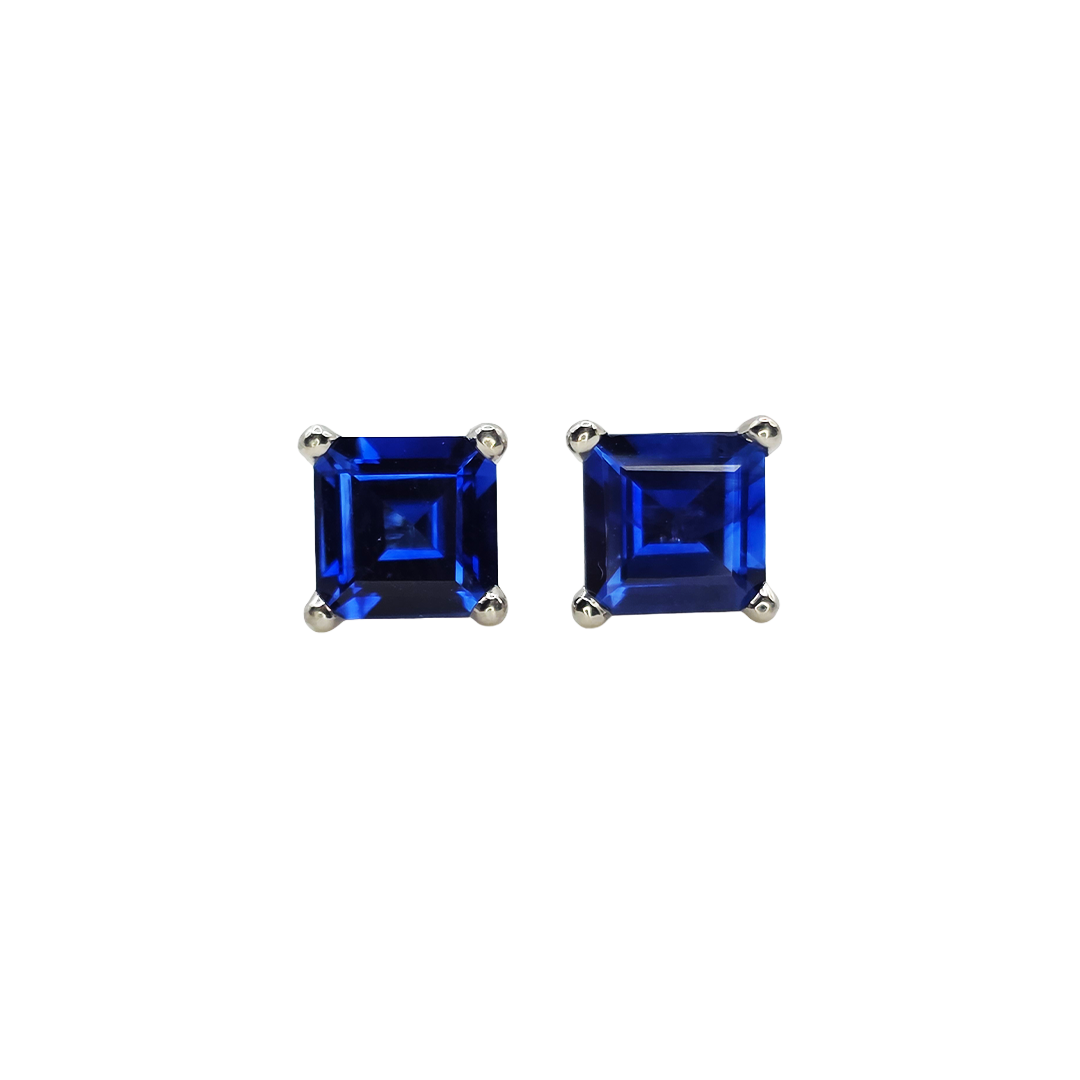 Natural Sapphire Princess Earrings