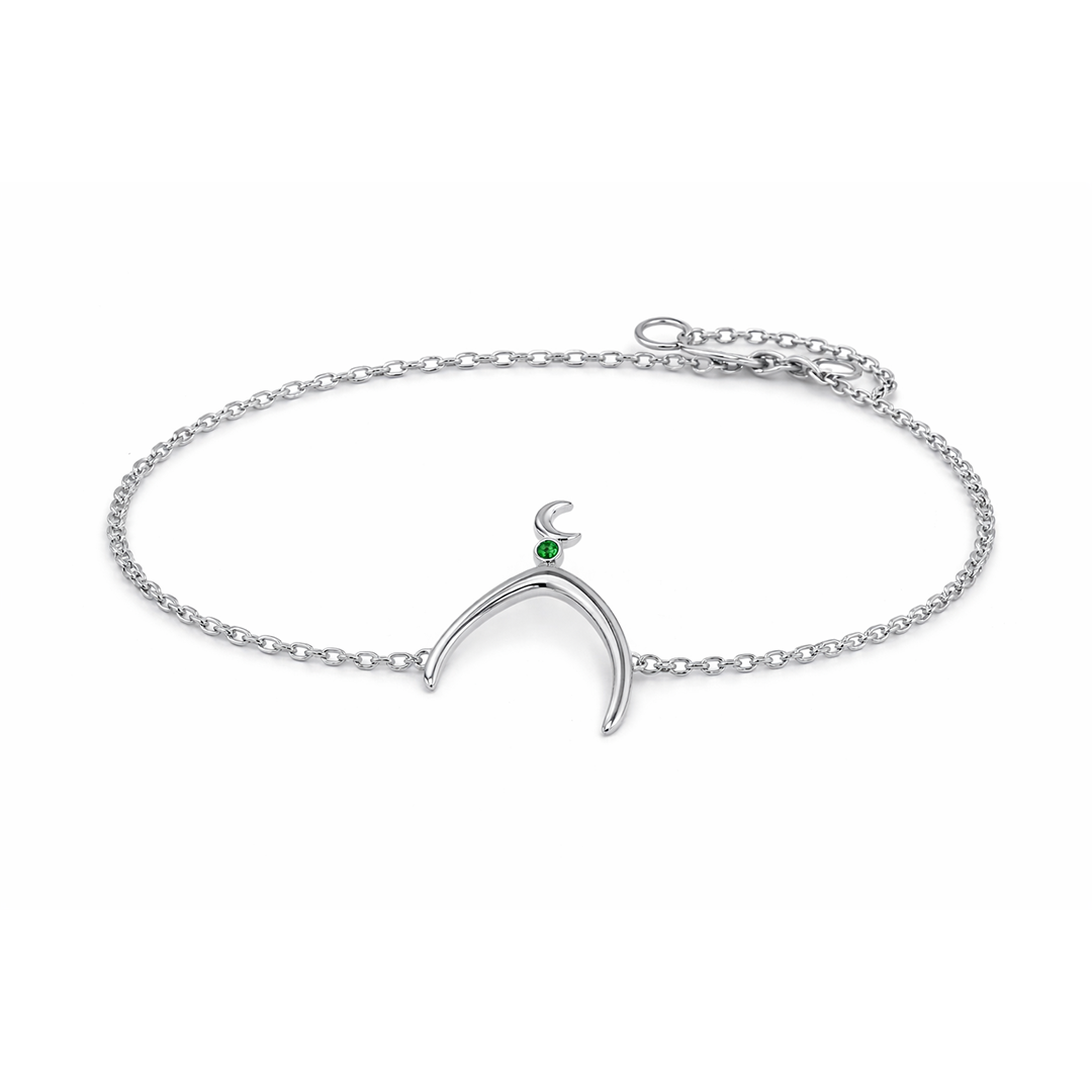 Natural Tsavorite Moon Bracelet