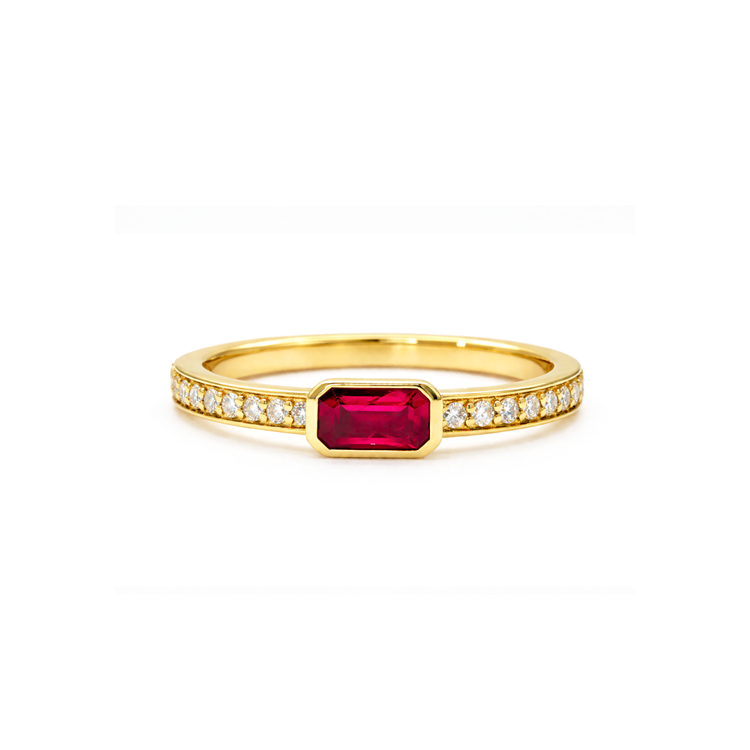 Natural Ruby Solo Stacking Ring