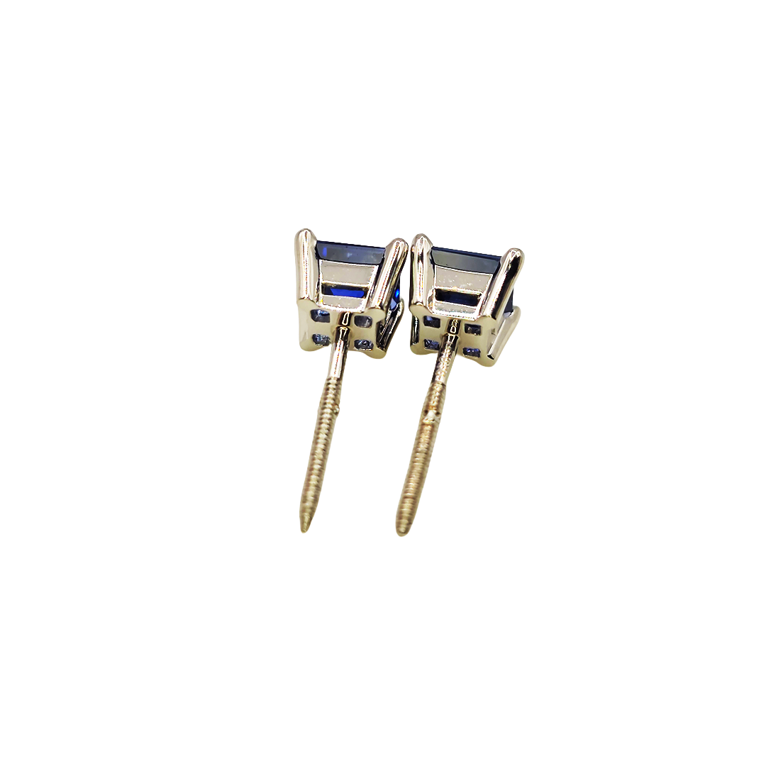 Natural Sapphire Princess Earrings