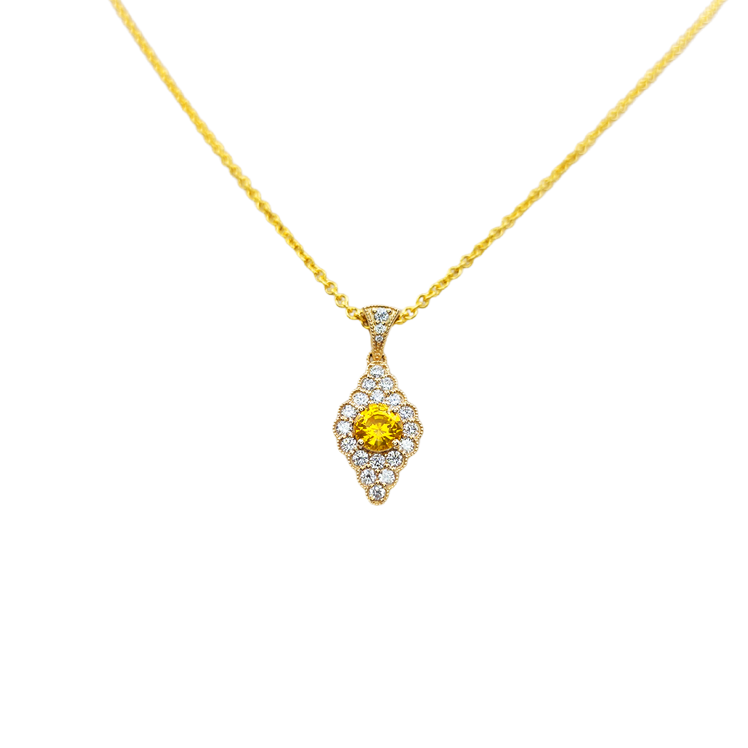 Natural Sapphire Double Clover Pendant