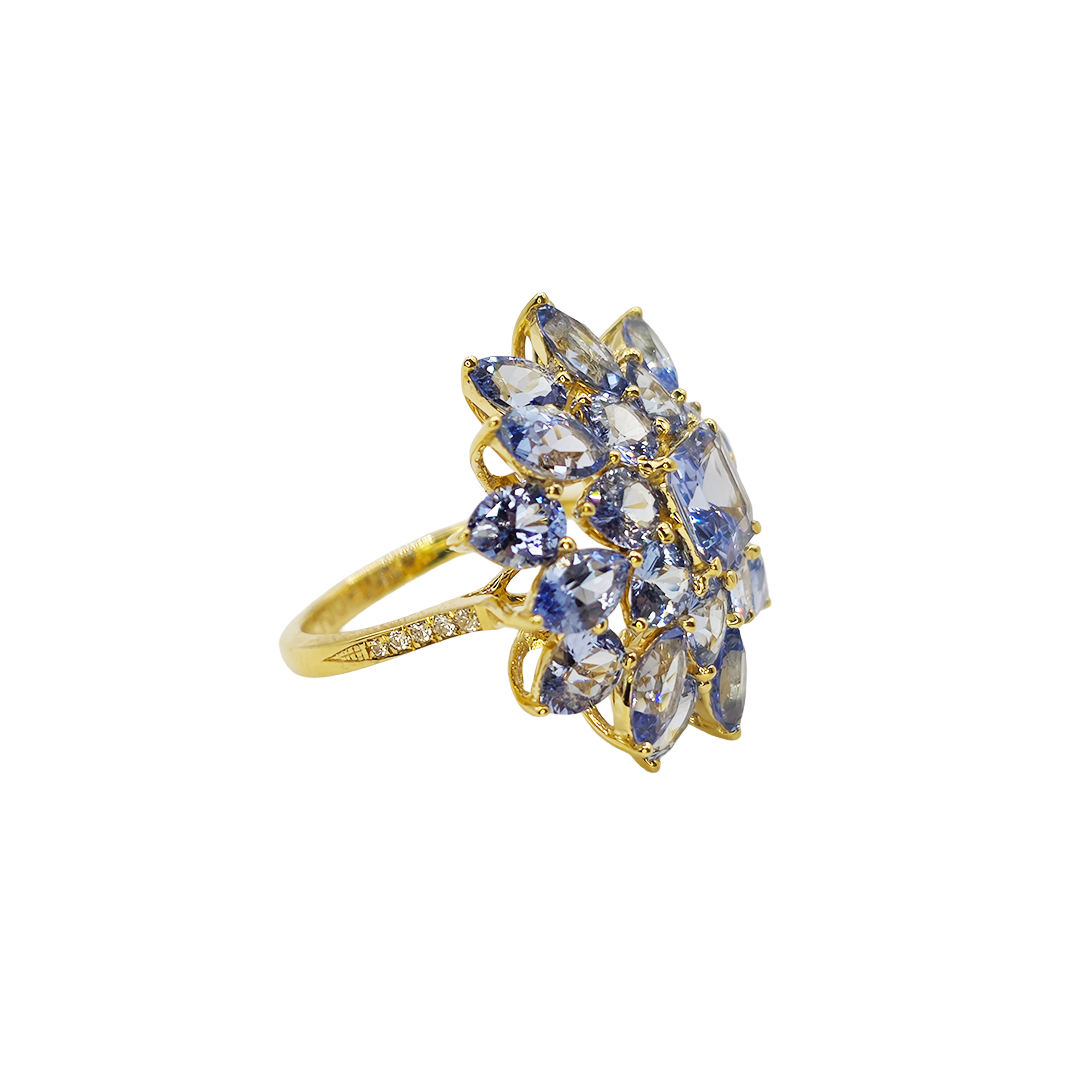 Natural Sapphire Bouquet Ring